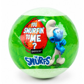Бомбочка для ванны Smurfs для детей зелёная с морской солью, 100 г